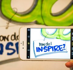 Inspire phone in the foreground